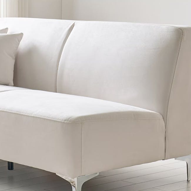 Macaron 3 Seater Left Arm Chaise Sofa - Ivory (Pet Friendly) - 10 - Cream-colored, modern, minimalist, clean-lined