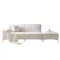 Macaron 3 Seater Left Chaise Sofa with Ottoman - Ivory (Pet Friendly)