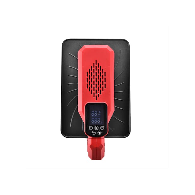 MORRIES Korean Infrared BBQ Grill - 2 - Red speaker with black base, digital display, adjustable stand, ambient temperature