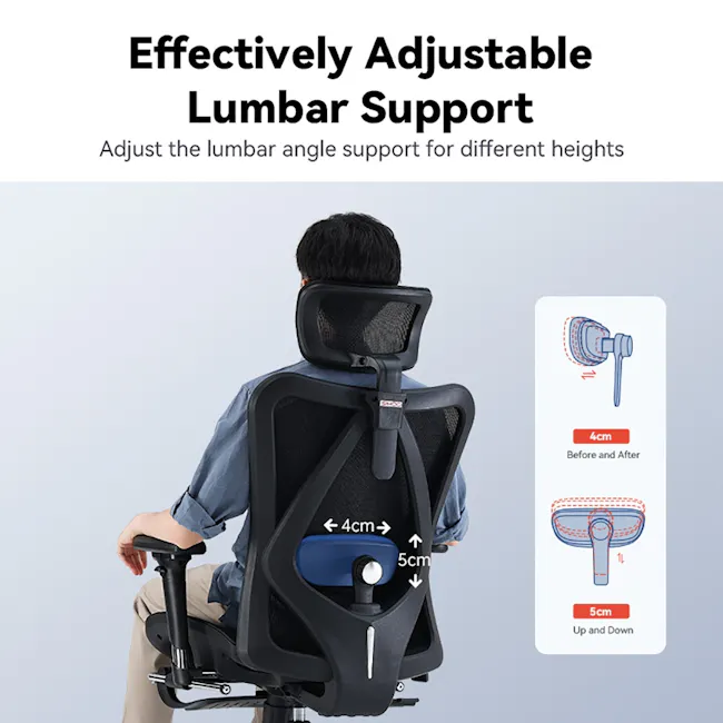 Sihoo M57 Ergonomic Chair - Black/Grey - 6