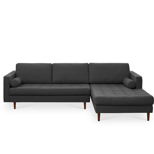 Nolan L-Shaped Sofa - Carbon (Fabric) - 0