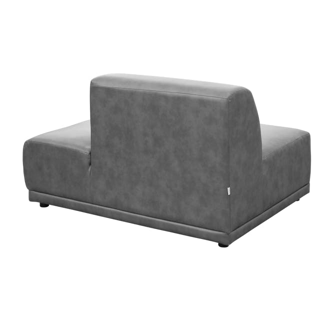 Milan Right Extended Unit - Lead Grey (Faux Leather) - 3