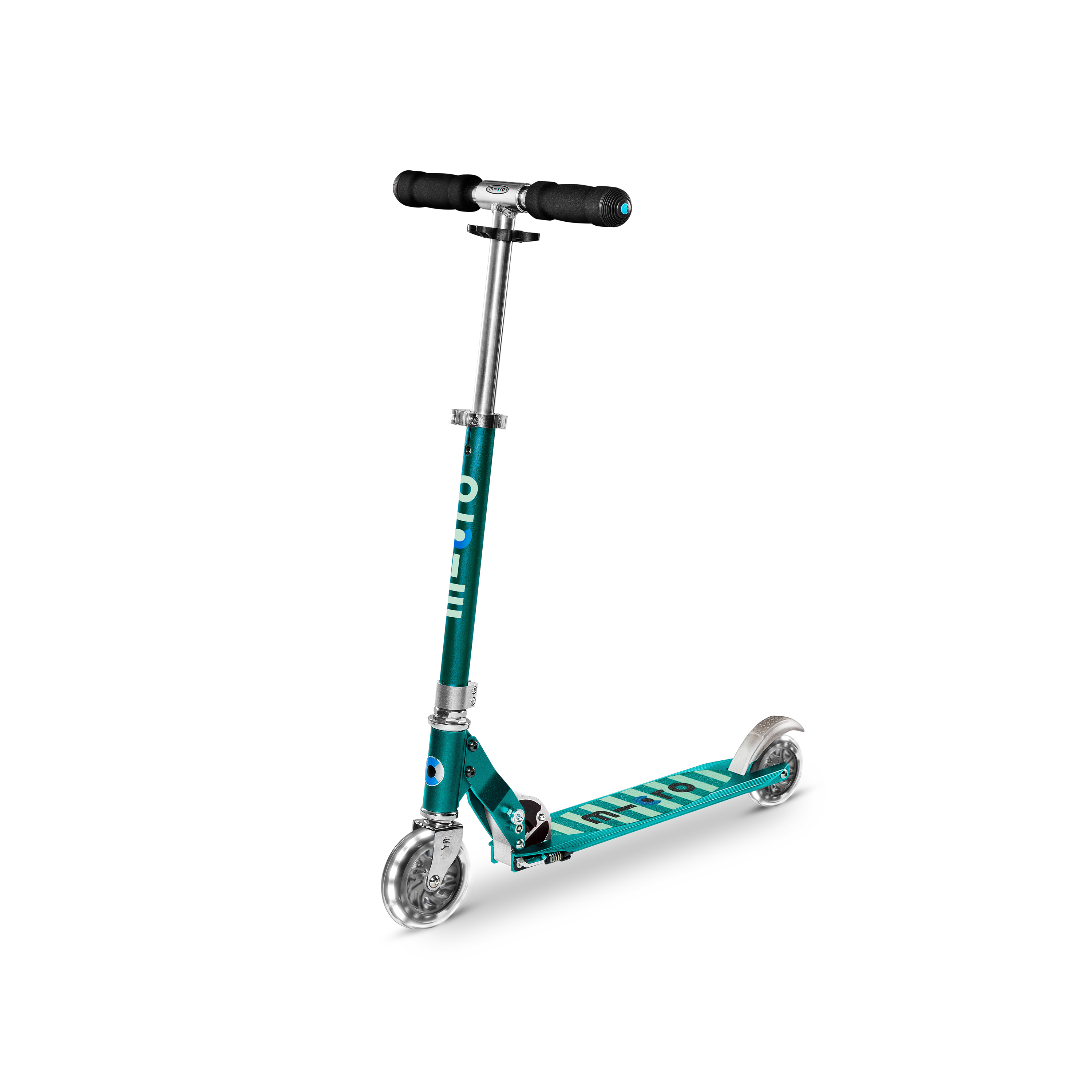Micro Sprite Foldable LED Scooter - Petrol Stripe (Age 5+)