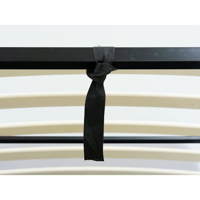 Nolan Super Single Storage Bed in Hailstorm with 1 Bowen Bedside Table in White, Oak - 4