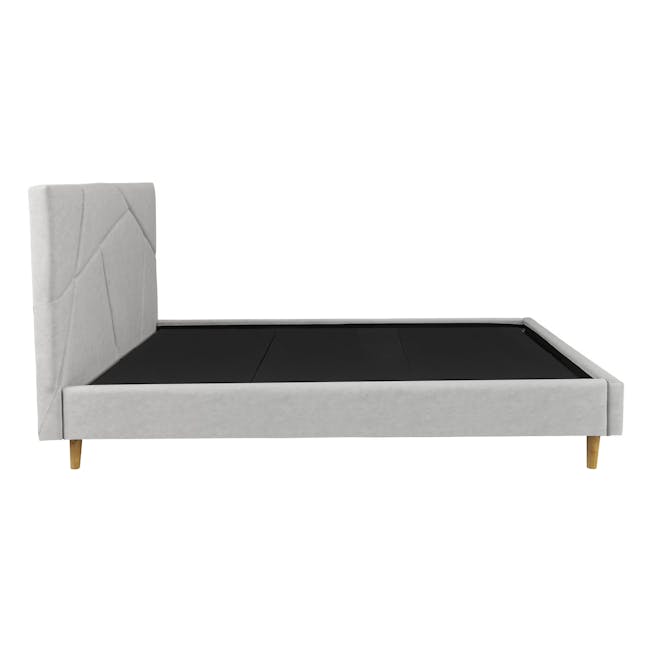 Kieran King Bed - Silver (Scratch Resistant) - 4 - modern sofa, contemporary bed, minimalist bed, upholstered bed, gray