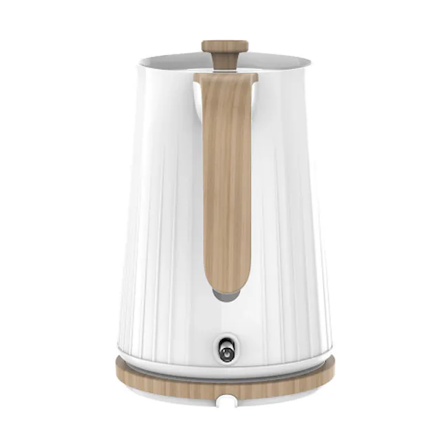 Odette George Series 1.7L Electric Kettle - White - 4 - White electric kettle with wooden handle, minimalist design, modern