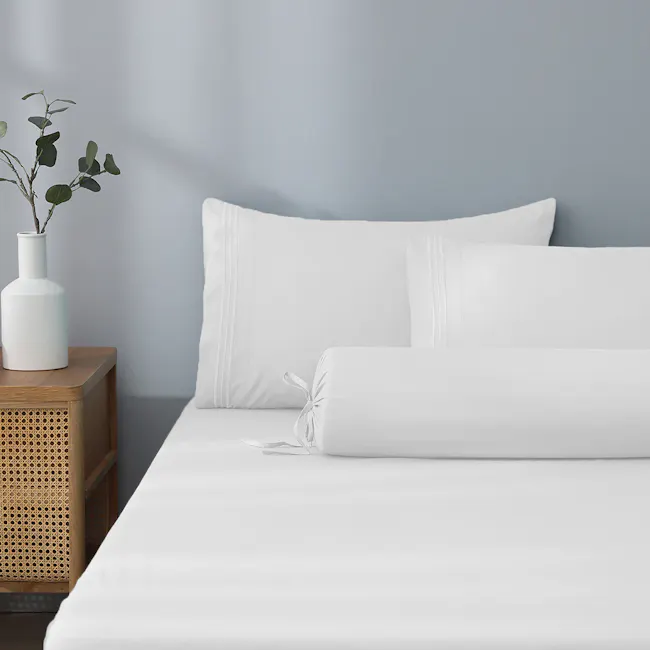 Robinsons Silky Soft Embroidered Microfibre Fitted Sheet Set Core Collection - Ivory (2 Sizes) - 5