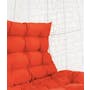White Cocoon Swing Chair - Orange Cushion - 1