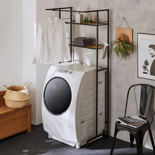 HEIAN Adjustable Laundry Rack with Shelf (HSR-5BK) - 6
