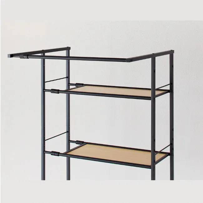 HEIAN Adjustable Laundry Rack with Shelf (HSR-5BK) - 2