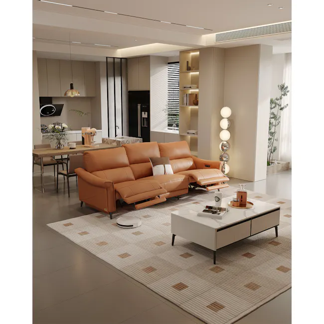 Strato Right Arm Power Recliner Unit - Crimson Tan (Top Grain Leather) - 3