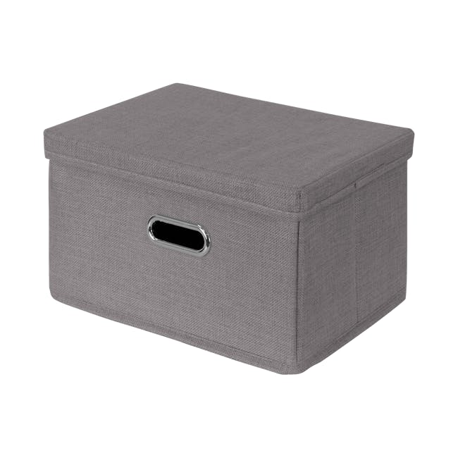 Leonard Fabric Storage Box - Slate - Large - 0