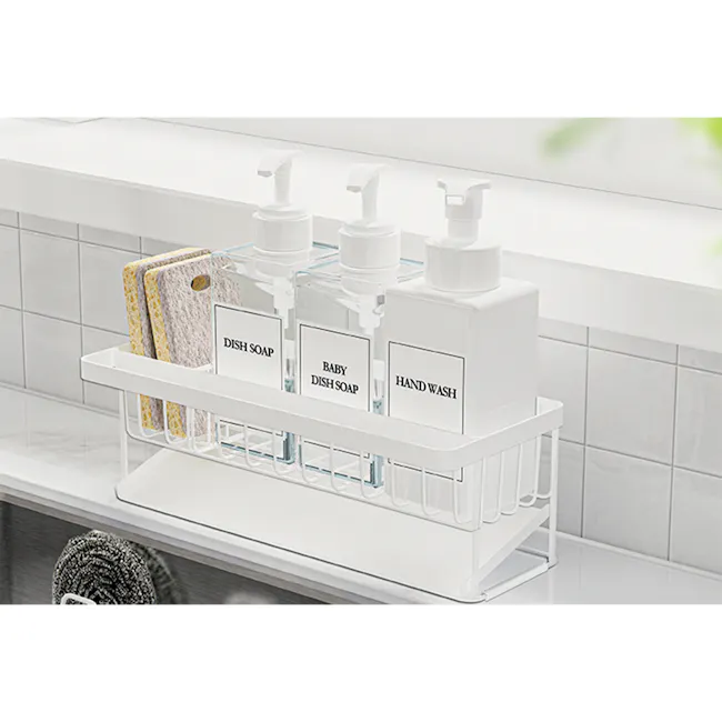ESSENTIALS Sink Storage Sponge Rack Shelf 30cm - Silver - 4