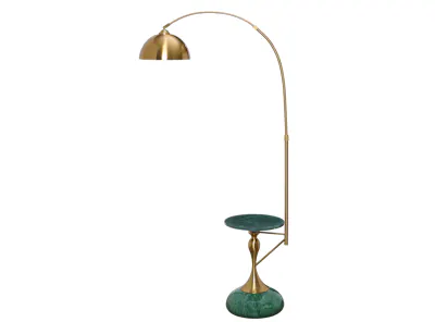 Aurelia Marble Floor Lamp with Side Table - Jade