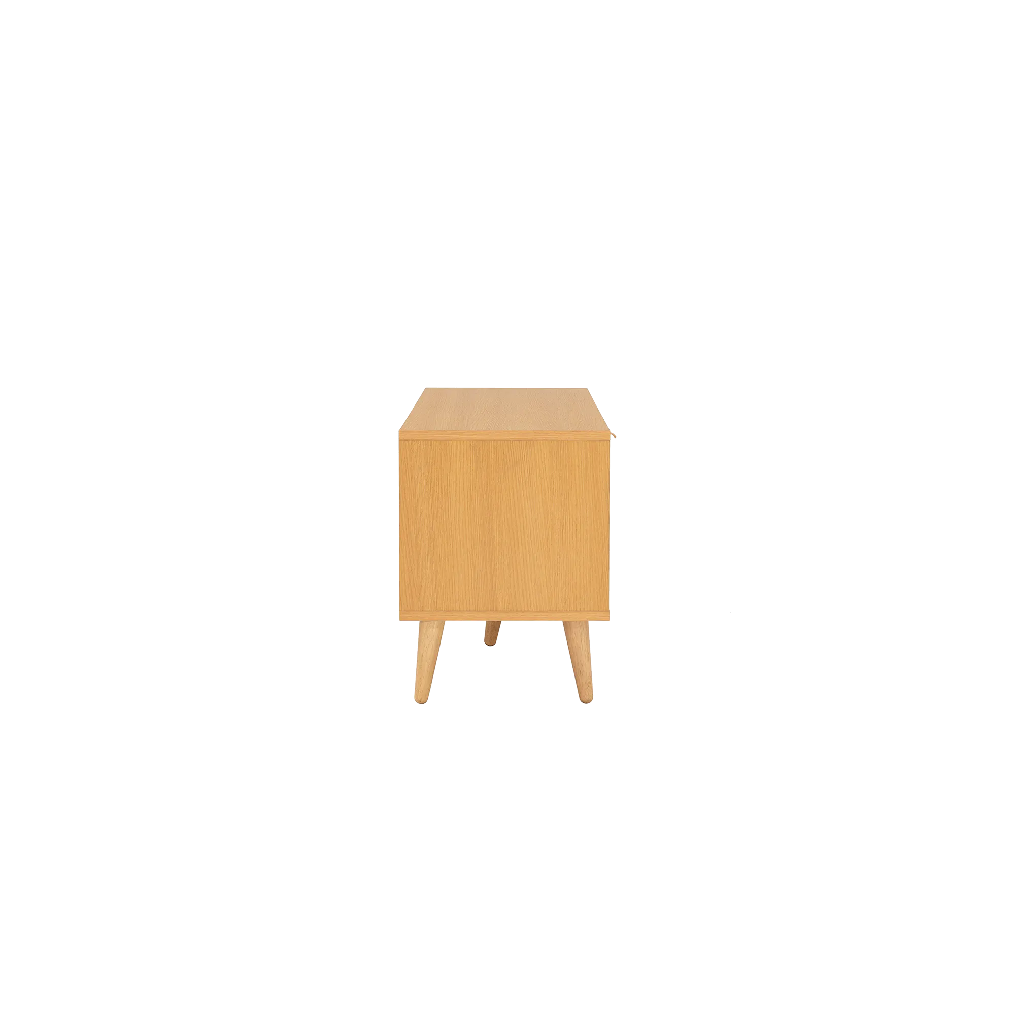 Dayne Rattan TV Console 1.5m - 9 - Wooden side table, minimalist design, light wood finish, simple structure, small cabinet