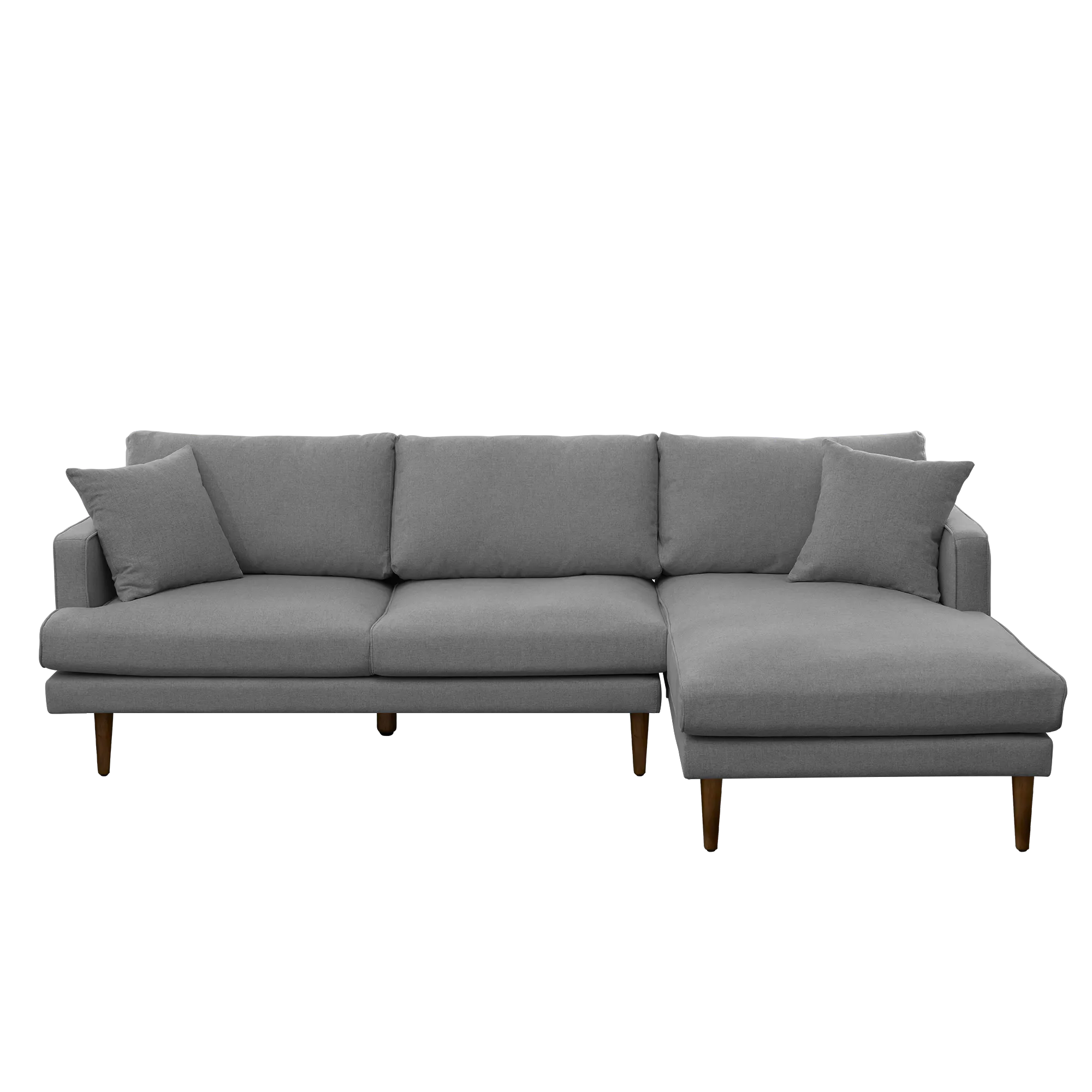 Declan L-Shaped Sofa - Black, Charcoal Grey