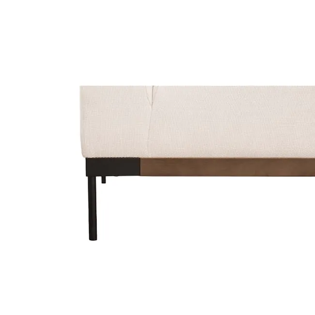 Hudson L-Shaped Sofa - Walnut, Cream Beige - 9 - Modern minimalist sofa, light beige upholstery, sleek black legs