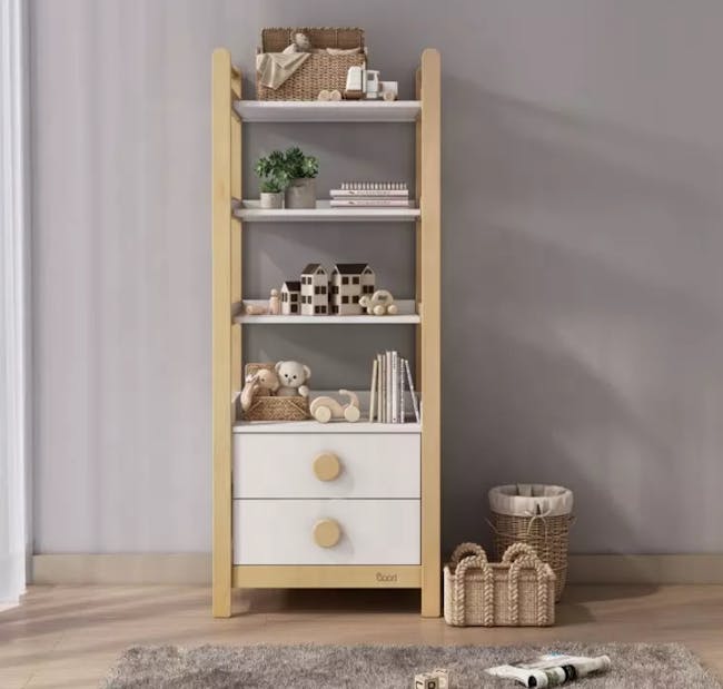 Tidy Storage Bookcase - Barley White & Almond - 2