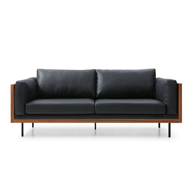 (As-is) Bentley 3 Seater Sofa - Jet Black (Faux Leather) - 18 - 0