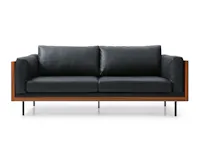 (As-is) Bentley 3 Seater Sofa - Jet Black (Faux Leather) - 24