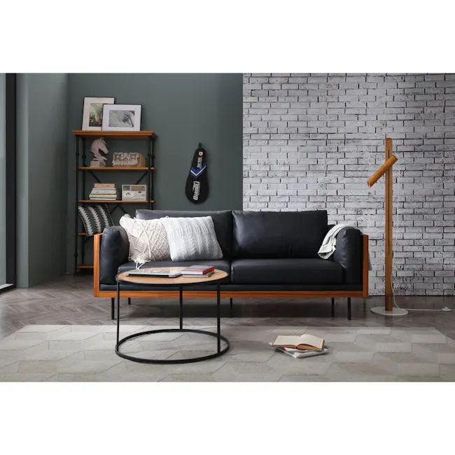 (As-is) Bentley 3 Seater Sofa - Jet Black (Faux Leather) - 24 - 13