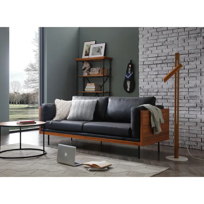 (As-is) Bentley 3 Seater Sofa - Jet Black (Faux Leather) - 27 - 10