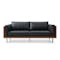 Bentley 3 Seater Sofa - Jet Black (Faux Leather)