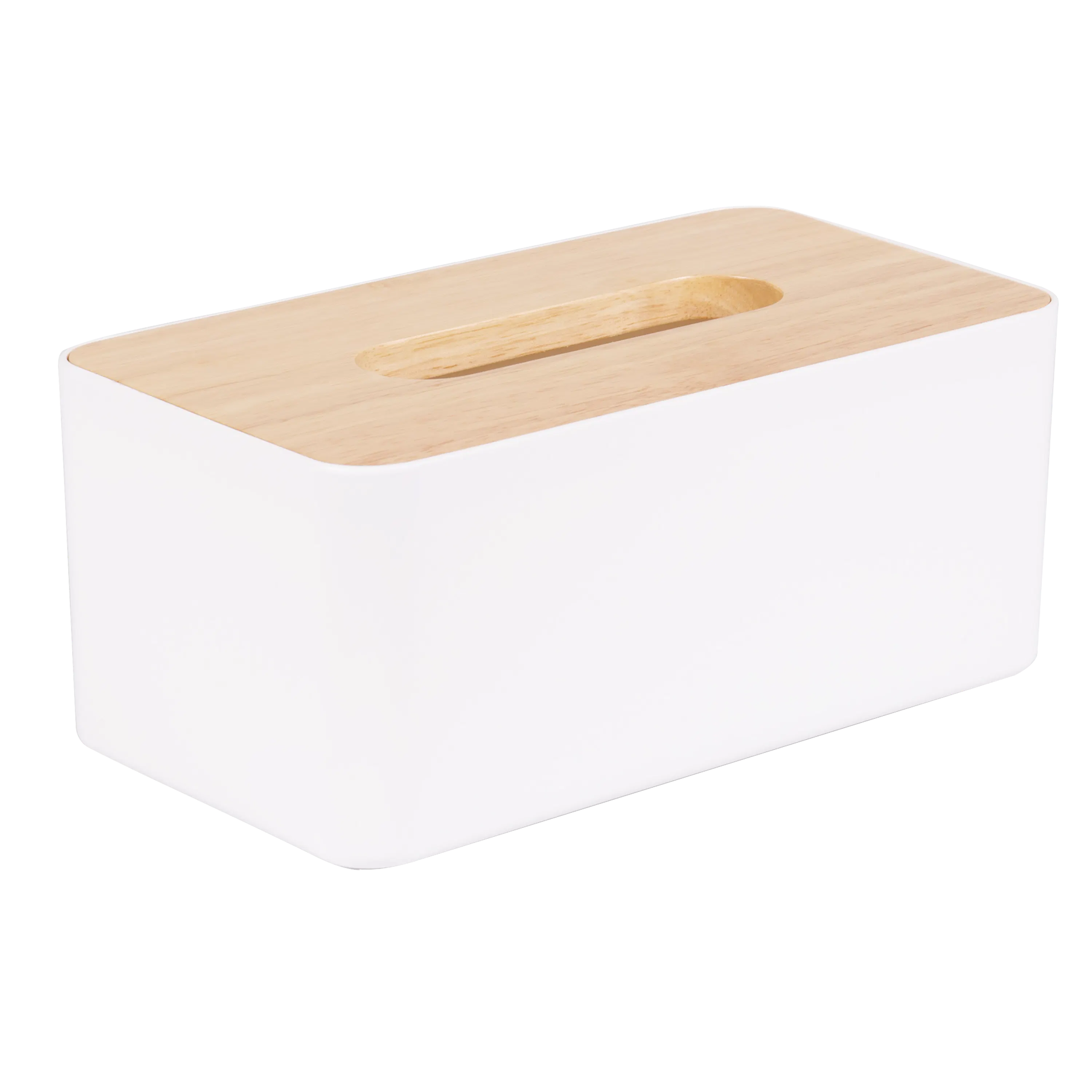 (Showroom Piece) Wooden Tissue Box - White