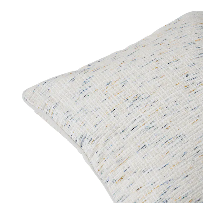 Sperry Speckled Confetti Cushion - Cream - 7 - Soft, textured, beige, woven, patterned, geometric, grid, abstract, organic