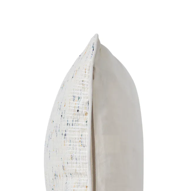 Sperry Speckled Confetti Cushion - Cream - 8 - White textured fabric, folded elegantly, soft and cozy, intricate design