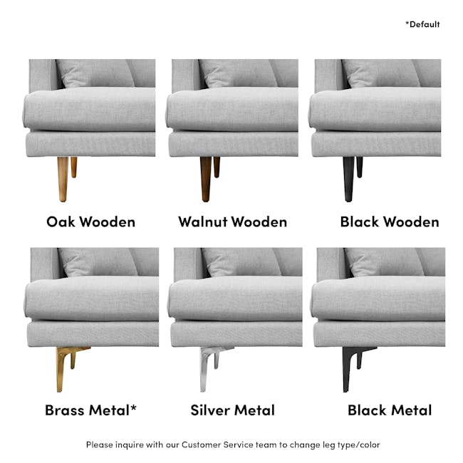 Declan 3 Seater Sofa - Brass, Slate - 5