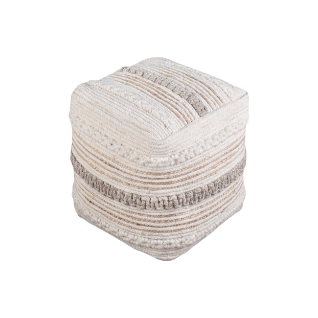 Chian Wool Jute Pouf - 1