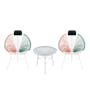 Acapulco 3-Piece Outdoor Side Table Set - Pink, White Green Mix - 0