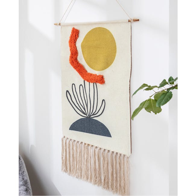 Nordic Tapestry with Tassle - Sun & Sea - 3