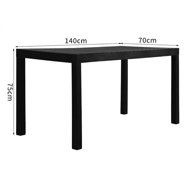 Lilo Outdoor Dining Table 1.4m - Black - 12