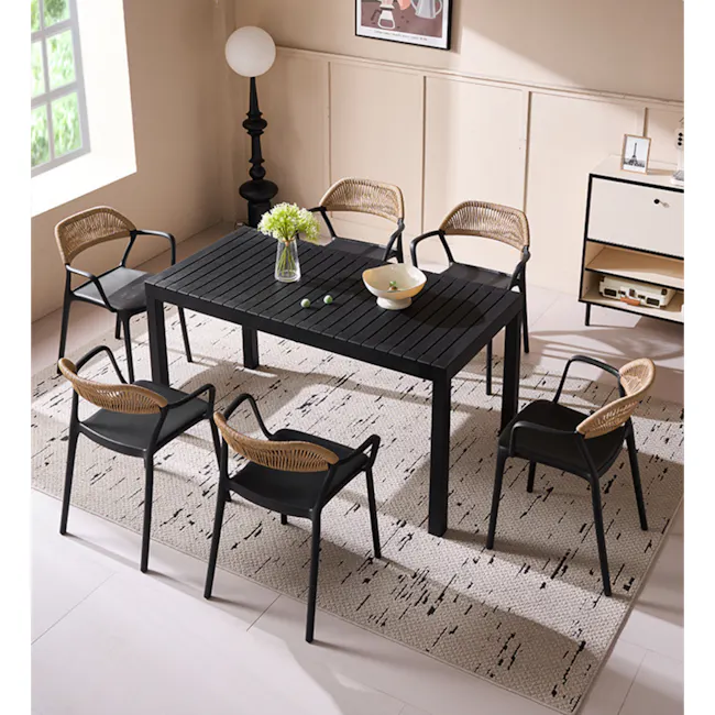 Lilo Outdoor Dining Table 1.4m - Black - 7