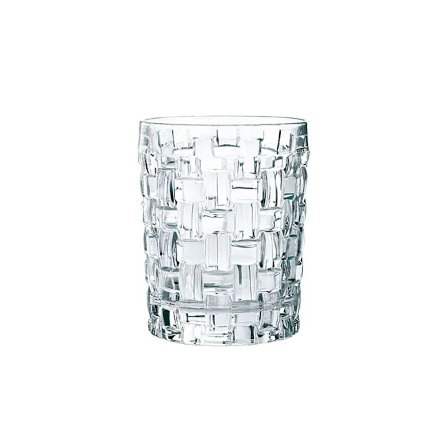 Nachtmann Bossa Nova Lead Free Crystal Rock Tumbler 4pcs Set - 1 - Clear glass with intricate geometric pattern, elegant and