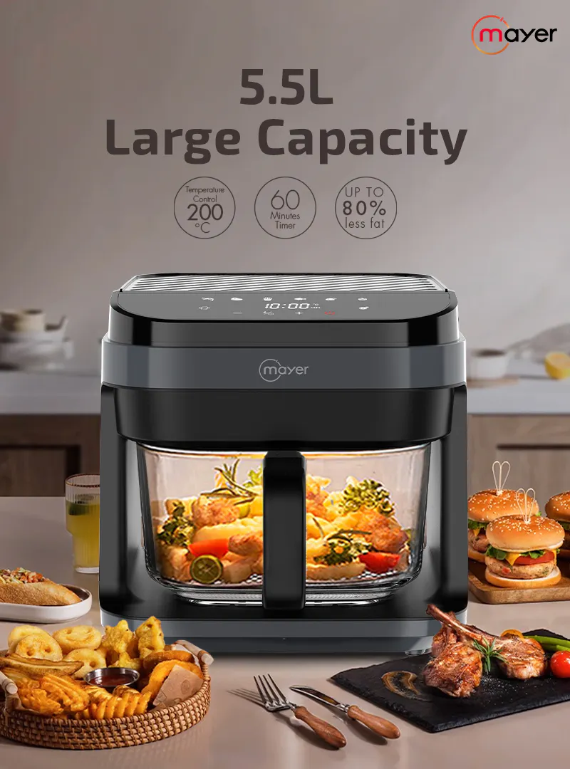 Mayer 5.5L Digital Glass Air Fryer MMGAF539D-DG (Dark Grey) - 7