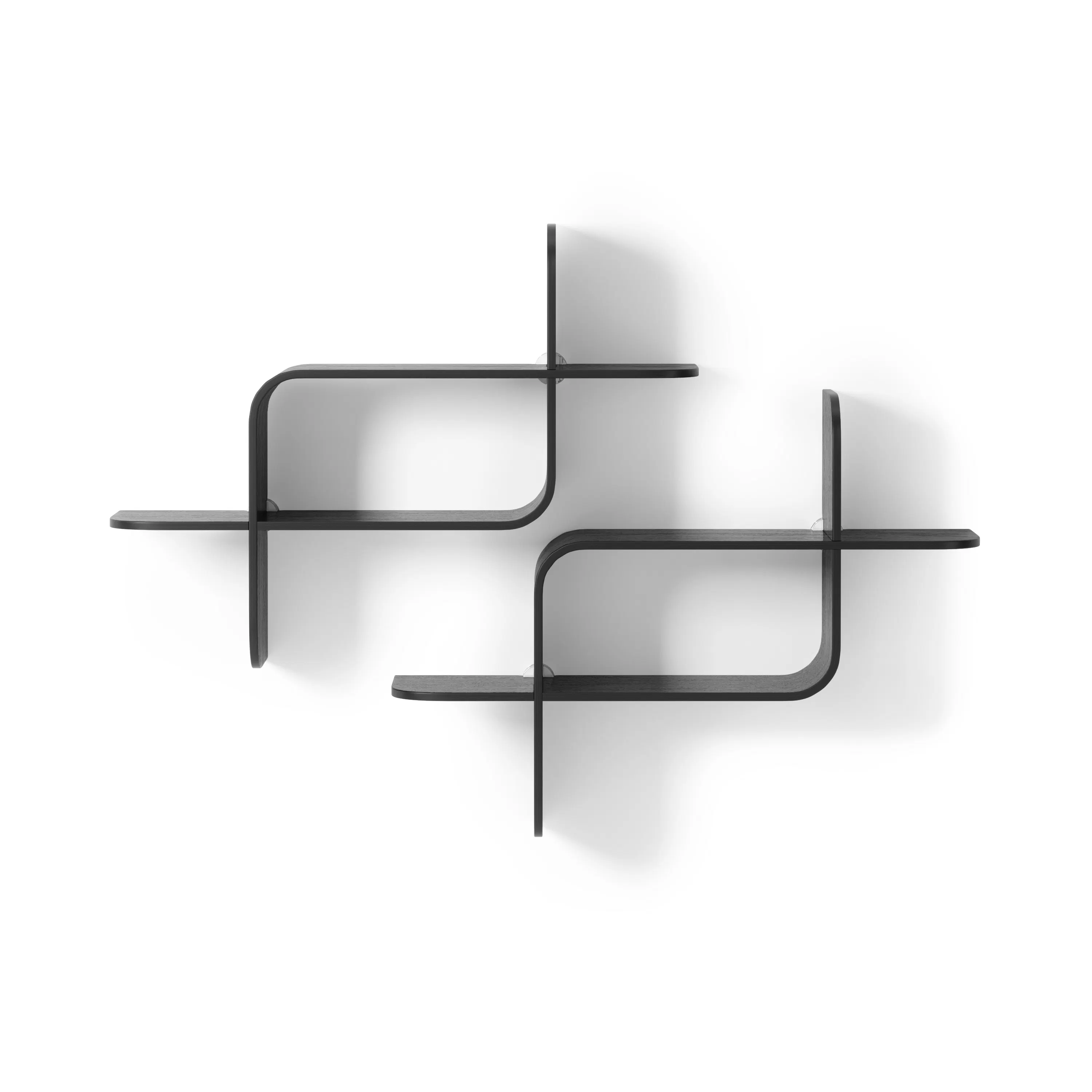 Montage Shelf - Black - 11 - Modern minimalist shelf, sleek black metal frame, abstract design, geometric shapes