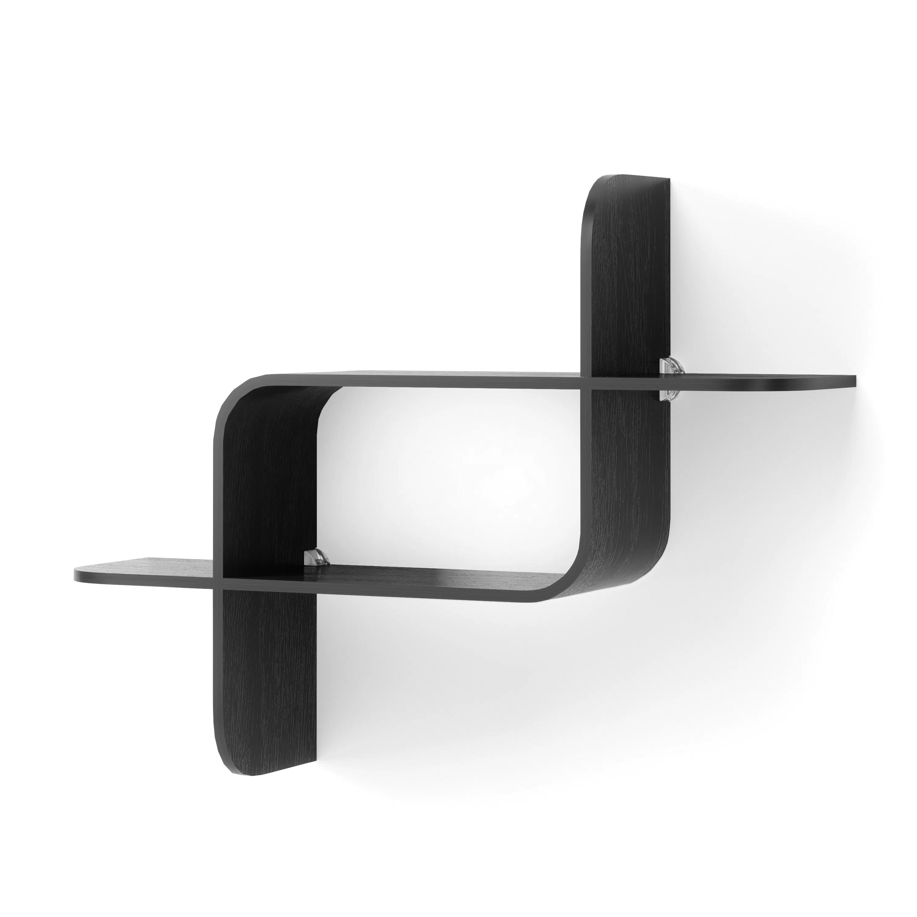 Montage Shelf - Black - 14 - Modern minimalist shelf, sleek black design, contemporary piece, abstract art, abstract art
