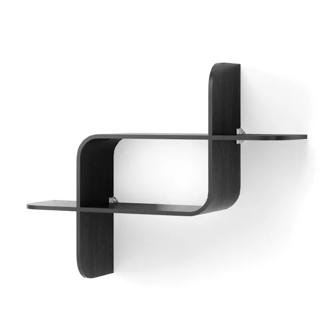 Montage Shelf - Black - 14 - Modern minimalist shelf, sleek black design, contemporary piece, abstract art, abstract art