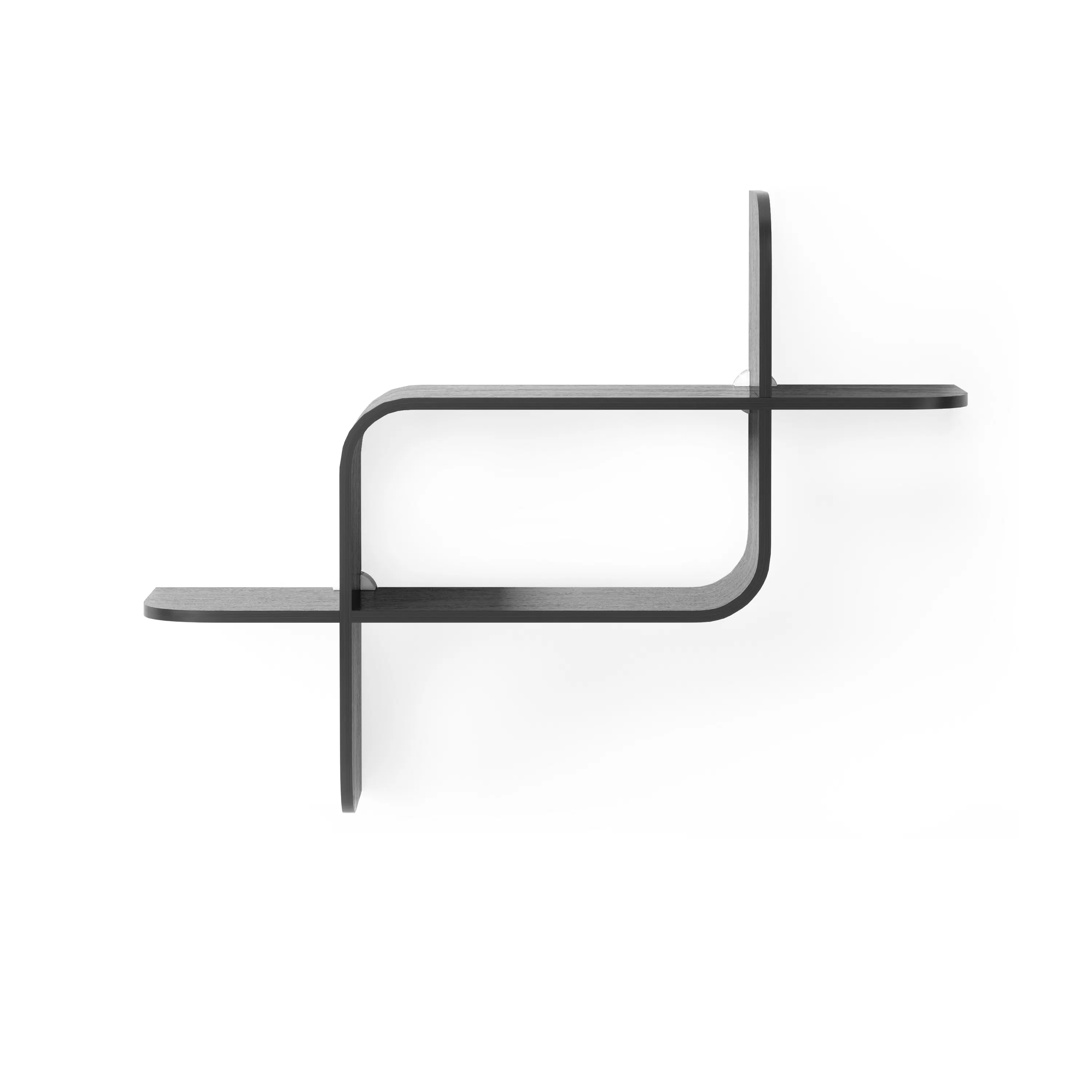 Montage Shelf - Black - 10 - Modern minimalist design, sleek black metal frame, abstract geometric shape, contemporary decor