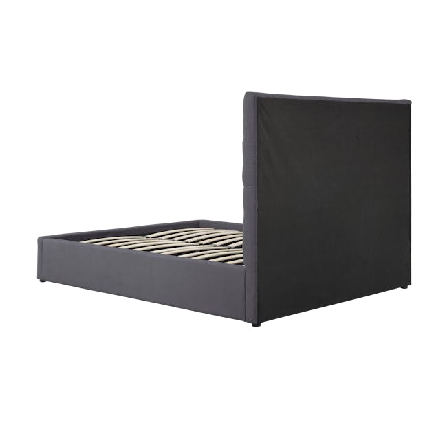 Isabelle Queen Storage Bed in Hailstorm (Fabric) with 2 Cadencia Single Drawer Bedside Tables - 8