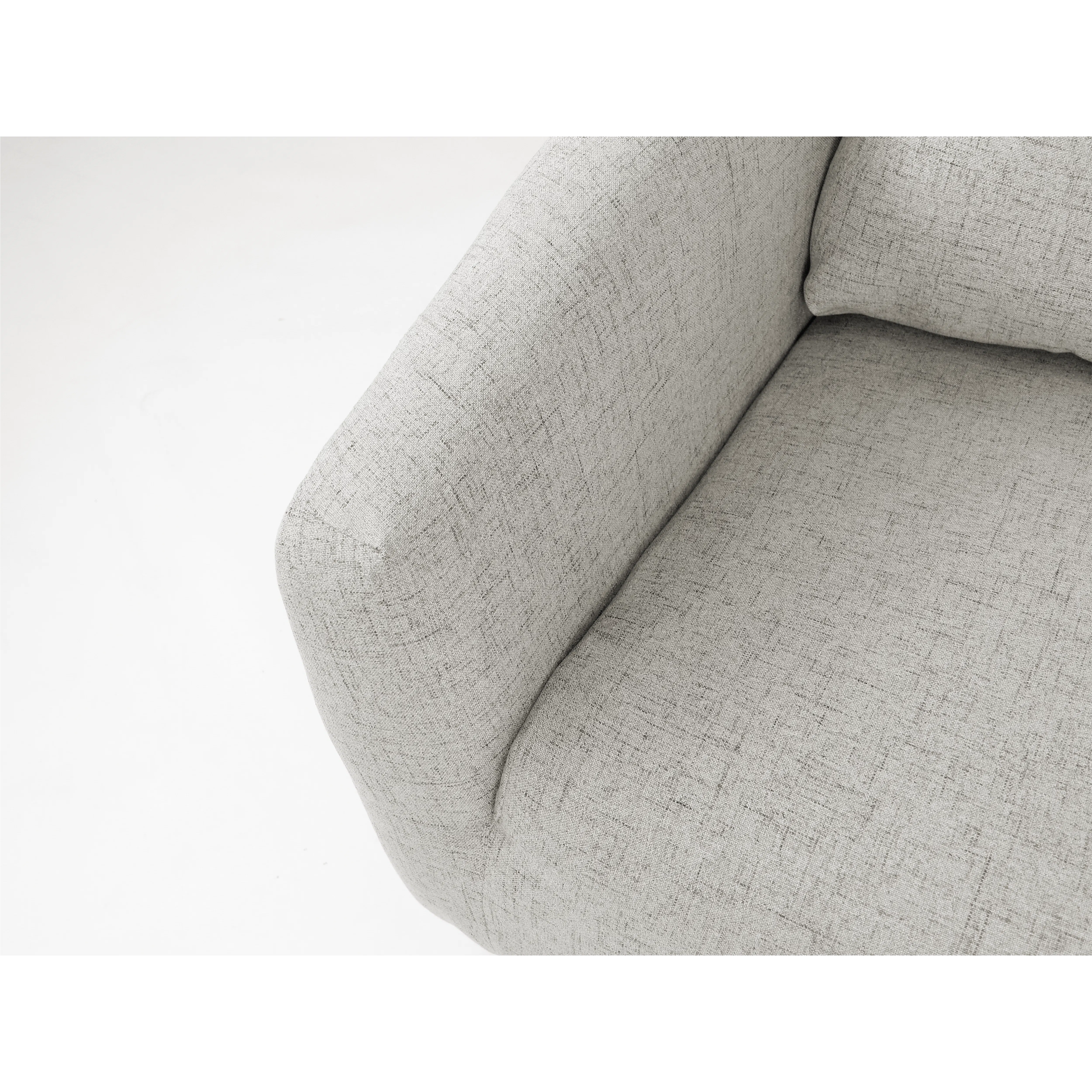 Hana 2 Seater Sofa - Sand - 9 - Light gray fabric sofa, textured upholstery, modern design, cozy seating, comfortable