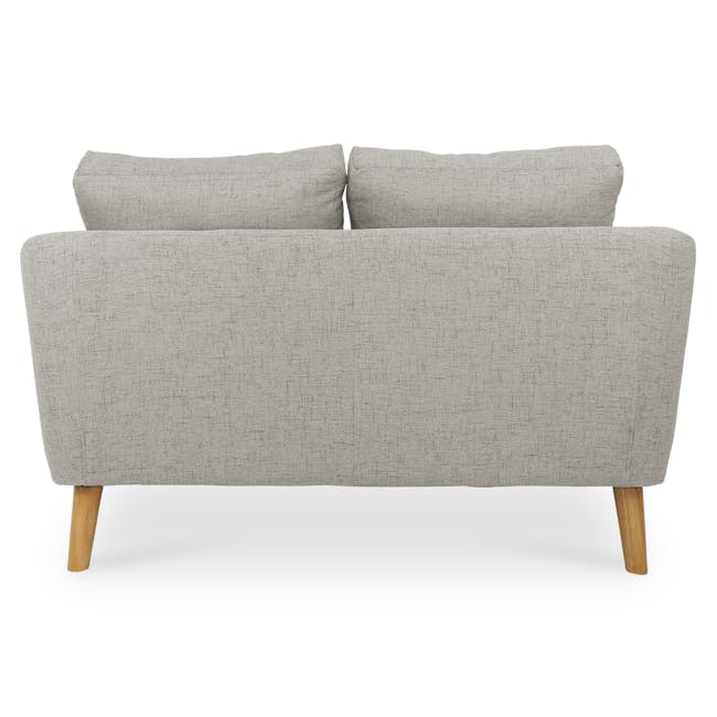 Hana 2 Seater Sofa - Sand - 4 - Grey upholstered sofa, minimalist design, wooden legs, textured fabric, comfortable seating