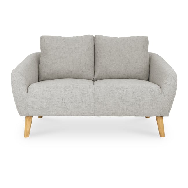 Hana 2 Seater Sofa - Sand - 7 - Light gray upholstered sofa, wooden legs, minimalist design, modern decor, comfortable