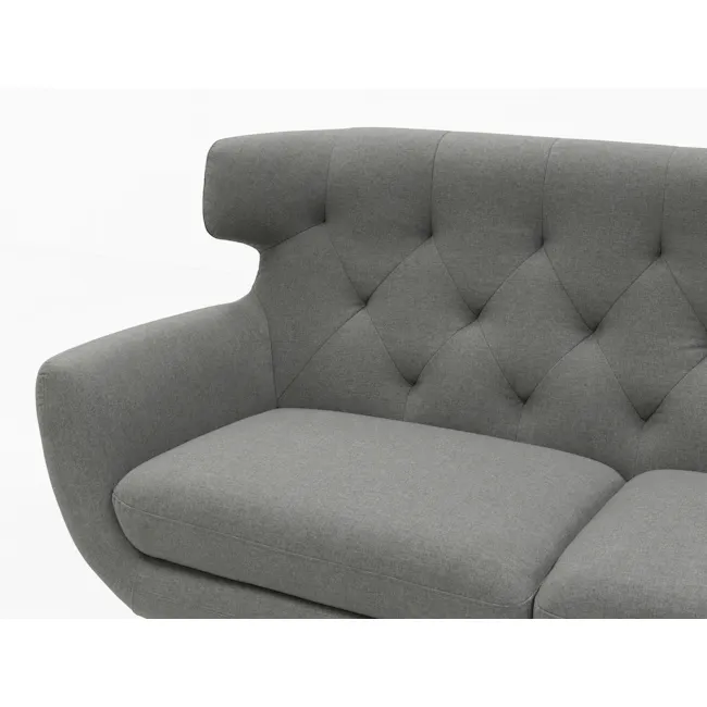 Agatha 2 Seater Sofa - Granite Grey - 2 - Modern gray upholstered sofa, elegant tufted design, comfortable seating, stylish