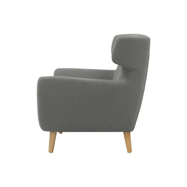 Agatha 2 Seater Sofa - Granite Grey - 4 - Grey upholstered armchair, modern design, minimalist style, comfortable seating
