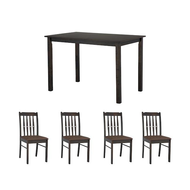 Callum Dining Table 1.1m with 4 Callum Chairs - Chestnut - 0