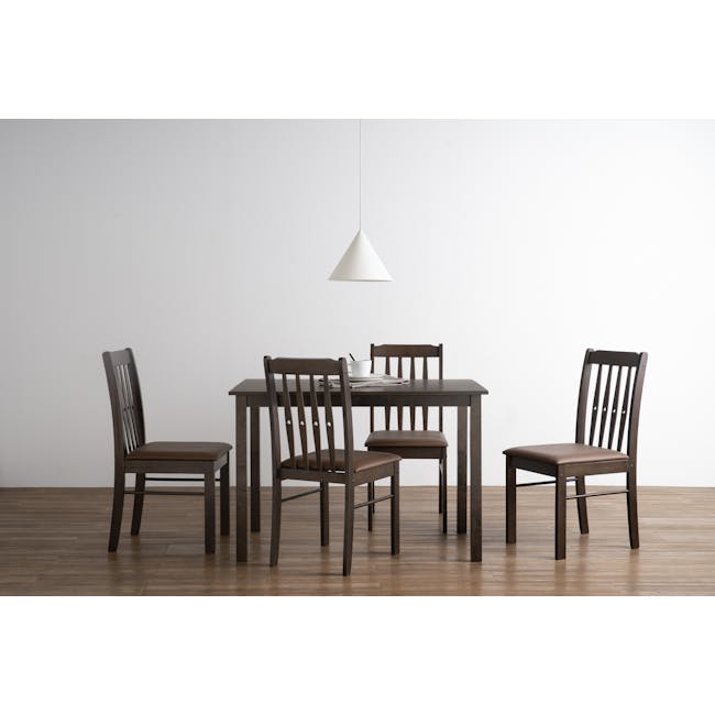 Callum Dining Table 1.1m with 4 Callum Chairs - Chestnut - 1